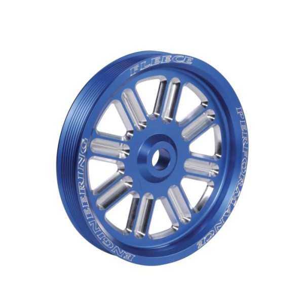 Fleece FPE-34211-BLU-SPK Spoke Design Dual Pump Pulley - 2003-2018 Cummins (Blue)